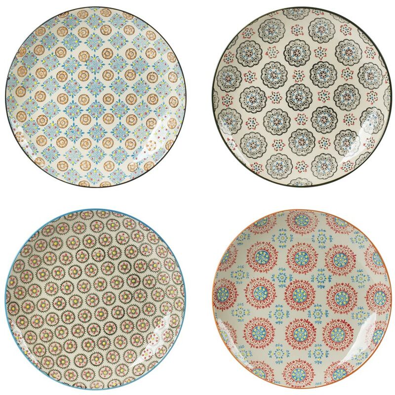 Table Passion - Coffret de 4 assiettes plates Bohème 26 cm