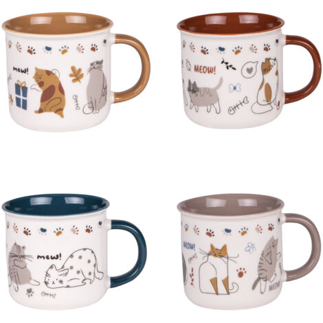 Table Passion - Coffret de 4 mugs Chat 35 cl