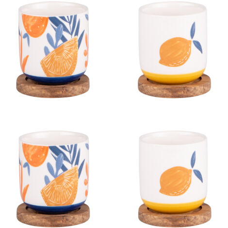 Table Passion - Coffret de 4 tasses avec sous tasses Sicilia 25 cl