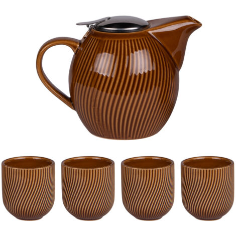 Table Passion - Coffret théière 0,9L avec 4 gobelets Mao miel