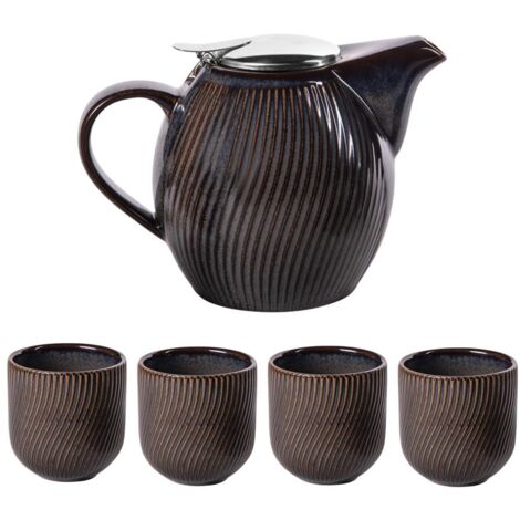 Table Passion - Coffret théière Mao noire 0,9L et 4 gobelets