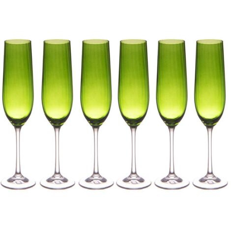 Table Passion - Flûte verte Santa 19 cl (lot de 6)