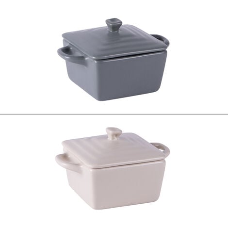 Table Passion - Mini cocotte carré 13 cm en grès (lot de 2)