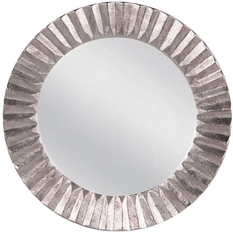 Table Passion - Miroir en fonte plissé argent 39 cm