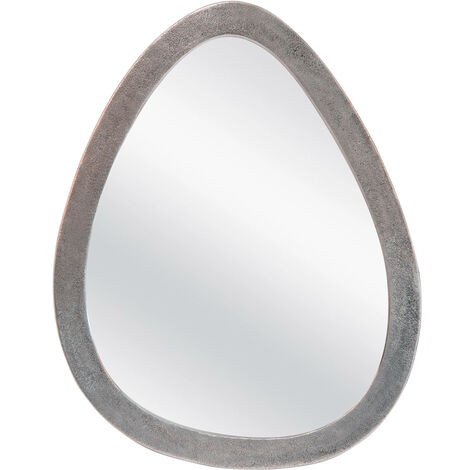 Table Passion - Miroir métal œuf argent 78 x 62 cm