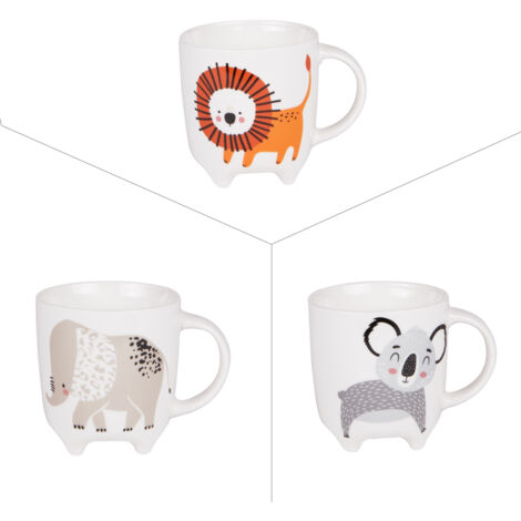 Table Passion - Mug sur pied Animaux 33 cl (lot de 3)
