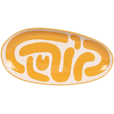 Table Passion - Plat ovale Lulli jaune 41x21 cm
