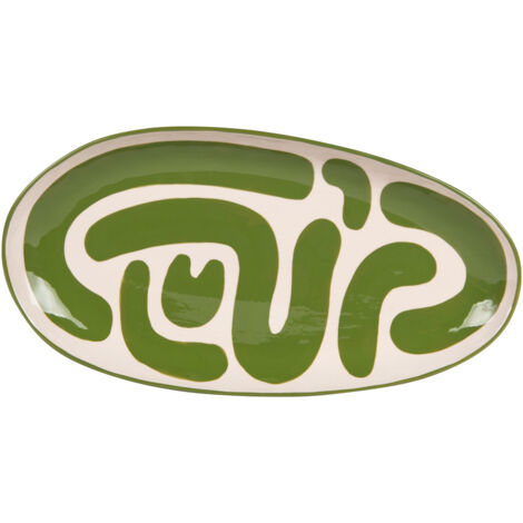 Table Passion - Plat ovale Lulli vert 41x21 cm