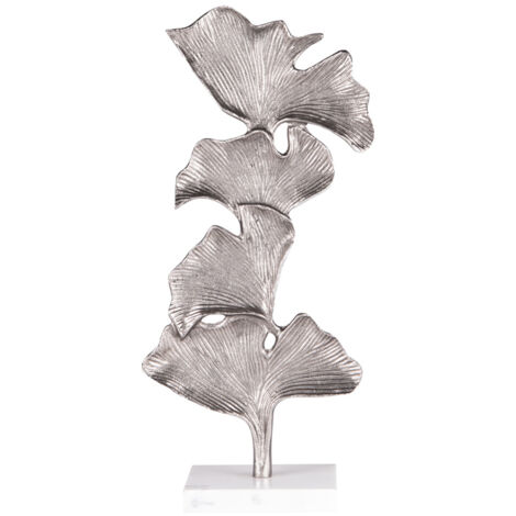 Table Passion - Sculpture Ginkgo fonte argent 20x41 cm