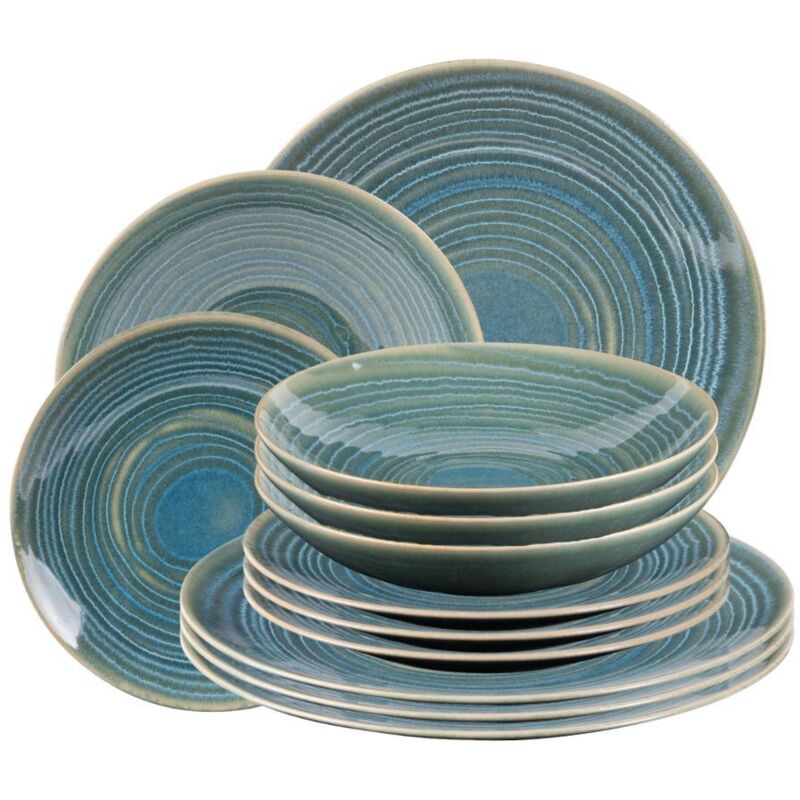 Table Passion - Service d'assiettes 12 pièces Moon lagon