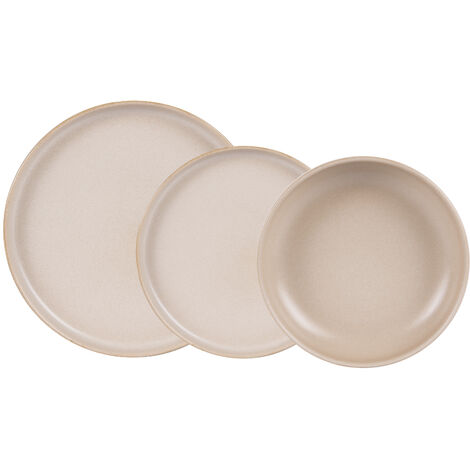 Table Passion - Service d'assiettes Uno sable réactif 18 pièces