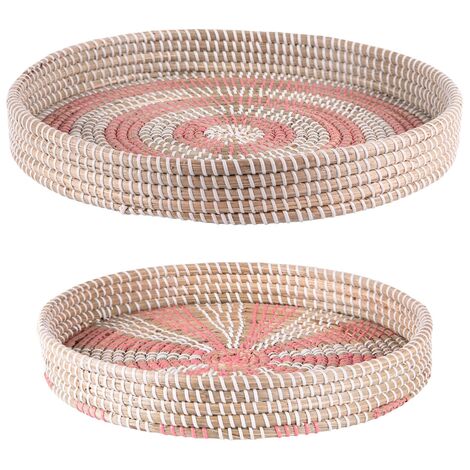 Table Passion - Set de 2 plateaux jonc mer rose