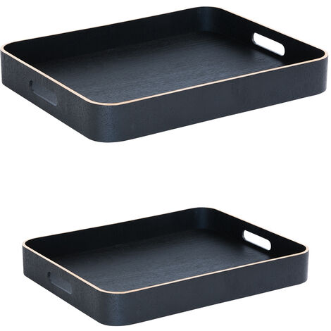 Table Passion - Set de 2 plateaux rectangles noirs