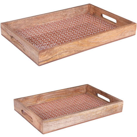 Table Passion - Set de 2 plateaux rectangulaires atika de 40 et 45 cm