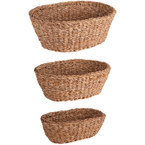 Table Passion - Set de 3 paniers ovales en jonc de mer