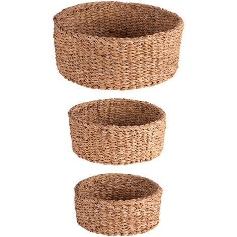 Table Passion - Set de 3 paniers ronds en jonc de mer