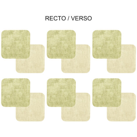 Table Passion - Set de 6 dessous de verre carré verte beige