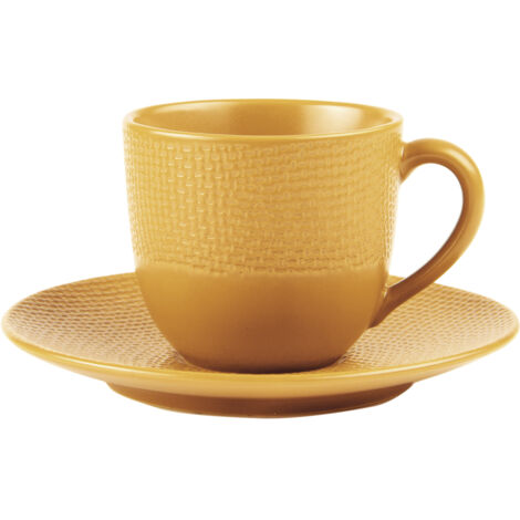 Table Passion - Tasse à café et sous-tasse Vésuvio safran 12 cl (lot de 6)