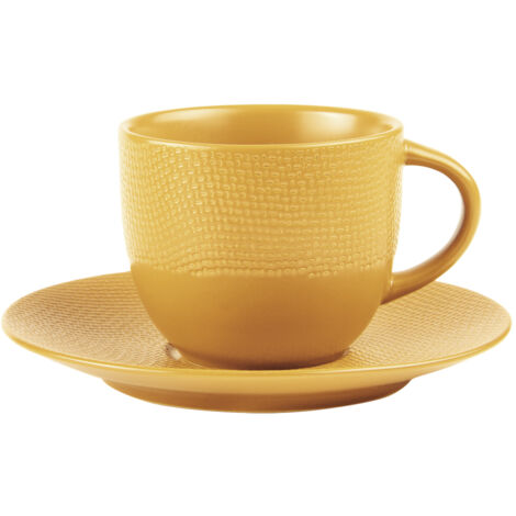 Table Passion - Tasse à thé et sous-tasse Vésuvio safran 22 cl (lot de 6)