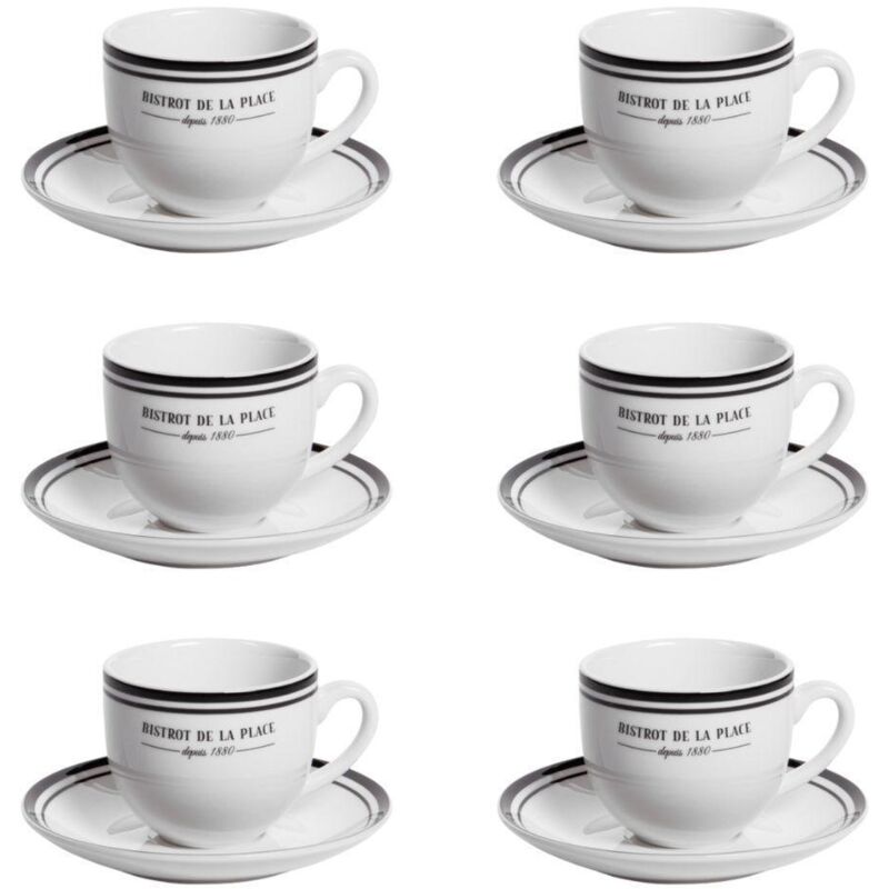 Table Passion - Tasse avec soucoupe Bistrot 22 cl (lot de 6)