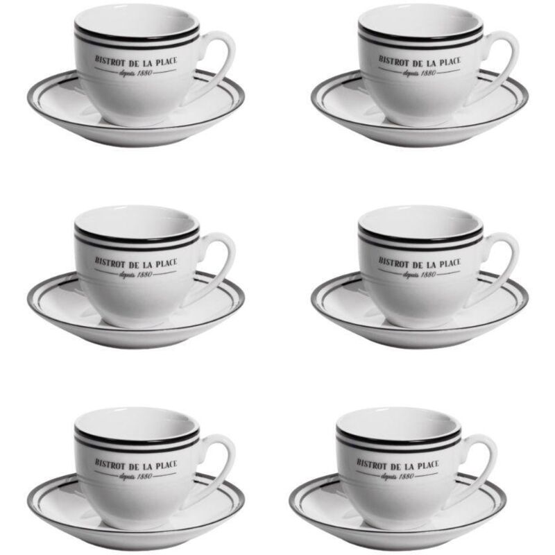 Table Passion - Tasse avec soucoupe Bistrot 9 cl (lot de 6)