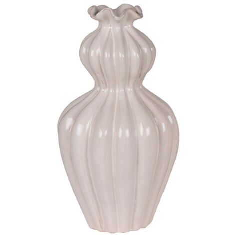 Table Passion - Vase Collerette beige 16,5x29 cm
