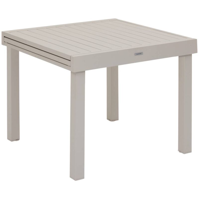 Table de jardin extensible Piazza argile 8 places en aluminium traité en epoxy - Hespéride - Argile