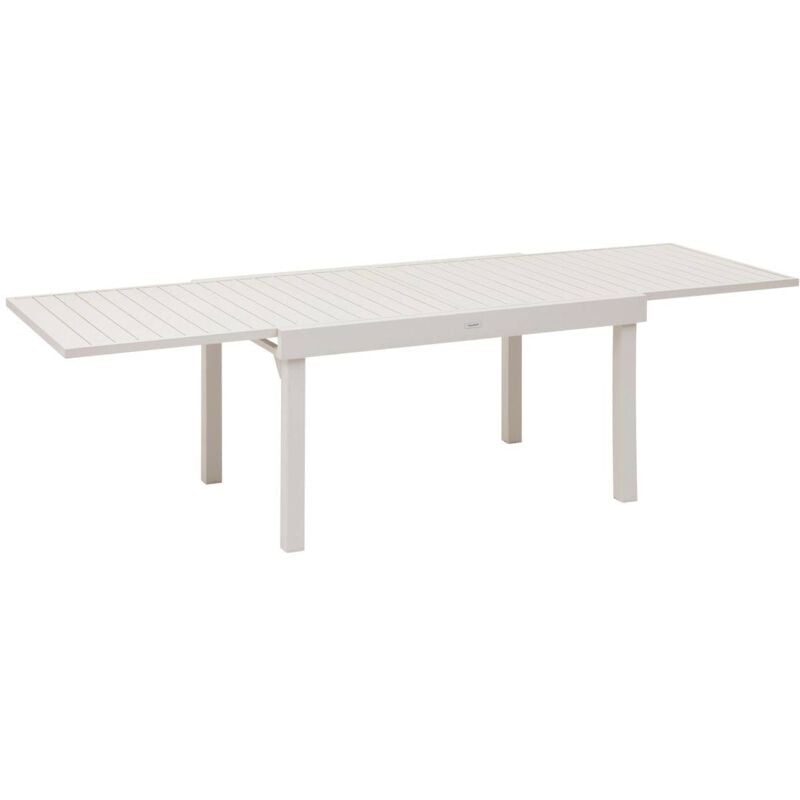 Table de jardin extensible Piazza argile 10 places en aluminium traité en epoxy - Hespéride - Argile