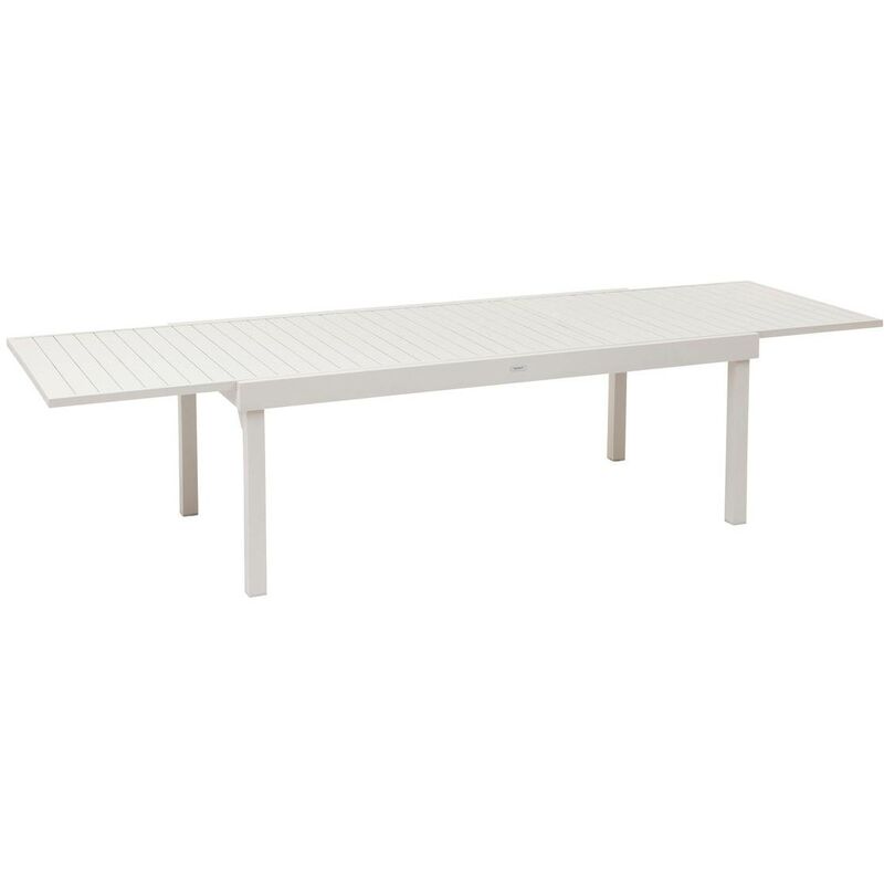 Table de jardin extensible Piazza argile 12 places en aluminium traité en epoxy - Hespéride - Argile