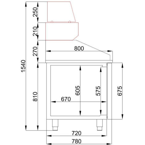 Table Pizza Réfrigérée 2 portes 5 tiroirs Série 800 - Combisteel