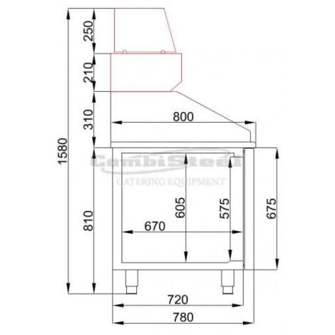 Table Pizza Réfrigérée série 800 2 portes - Combisteel
