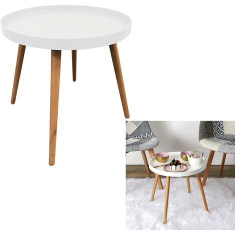 Table Plateau Ronde MDF Blanc