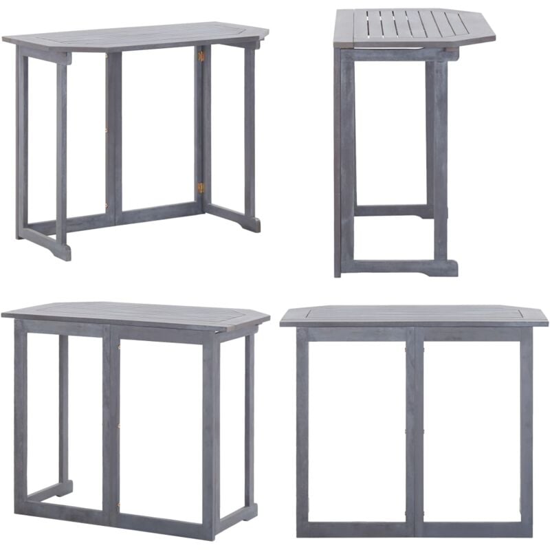 Table pliable de balcon 90x50x74 cm Bois d'acacia massif - Table De Balcon - Table Pliable - Table D'extérieur - Mobilier De Jardin - Acacia Massif
