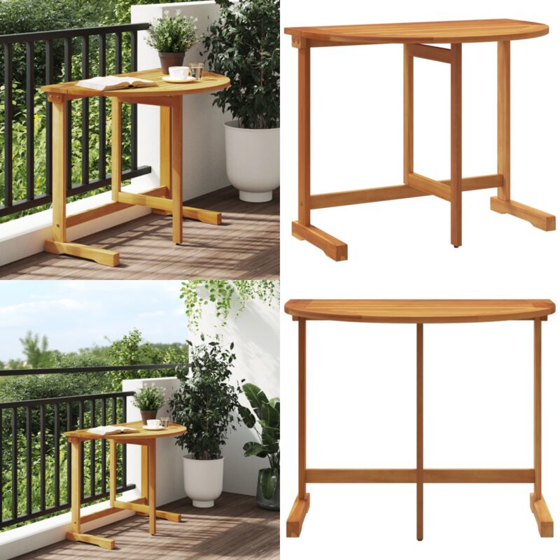 Table pliable de balcon 90x60x72 cm bois d'acacia solide - Table De Balcon - Table Pliable - Acacia Massif - Mobilier De Jardin - Table Extérieure