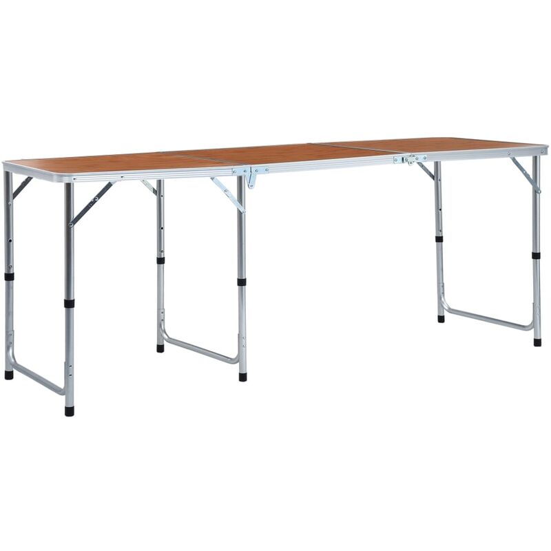 Vidaxl - Table pliable de camping Aluminium 180x60 cm Marron