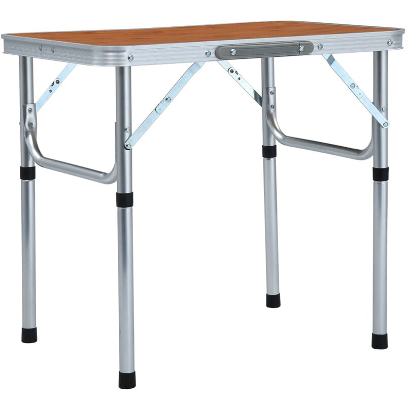 Vidaxl - Table pliable de camping,Aluminium,MDF,60x45 cm,marron