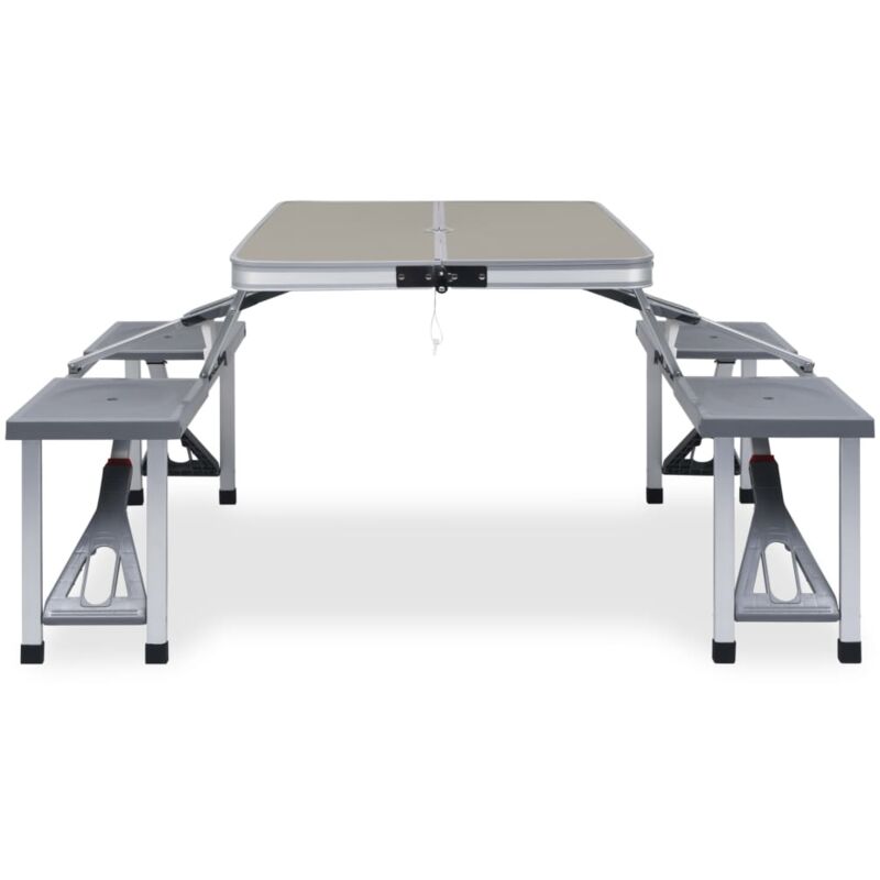 Vidaxl - Table pliable de camping avec 4 sièges Acier Aluminium
