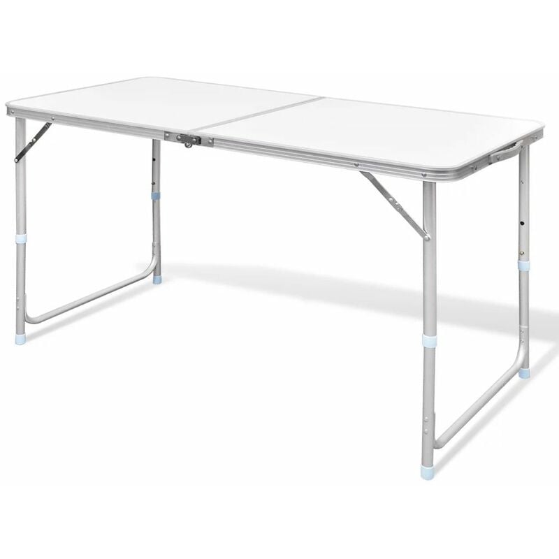 Table pliable de camping Hauteur reglable Aluminium 120x60 cm