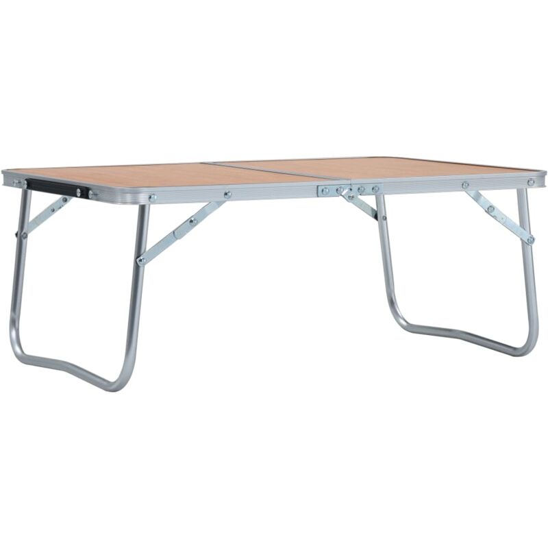Table pliable de camping Marron Aluminium 60x40 cm
