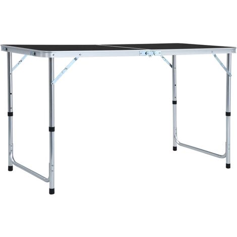 DESIGN IN vidaXL Table pliable de camping Gris Aluminium 120x60 cm - Gris