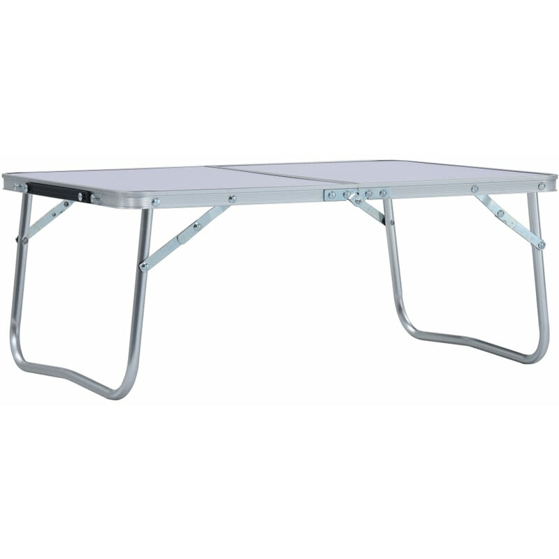 Table pliable de camping,Blanc Aluminium,MDF 60x40 cm, pour rangement et transport facile