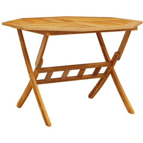 Table pliable de jardin Ø110x75 bois d'acacia solide