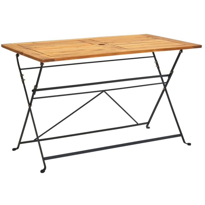 Inlife Table pliable de jardin 120x70x74 cm Bois d'acacia massif