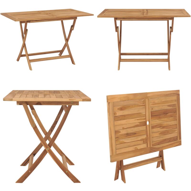 Table pliable de jardin 120x70x75 cm Bois de teck solide - Table De Jardin - Table Pliante - Table En Teck - Mobilier De Jardin - Décoration