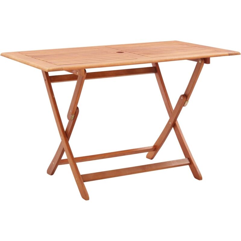 Table pliable de jardin 120x70x75 cm Bois d'eucalyptus solide - Vidaxl