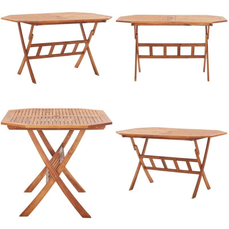 Table pliable de jardin 135 x 85 x 75 cm Bois d'acacia massif - Table De Jardin - Table Pliante - Acacia Massif - Mobilier De Jardin - Table