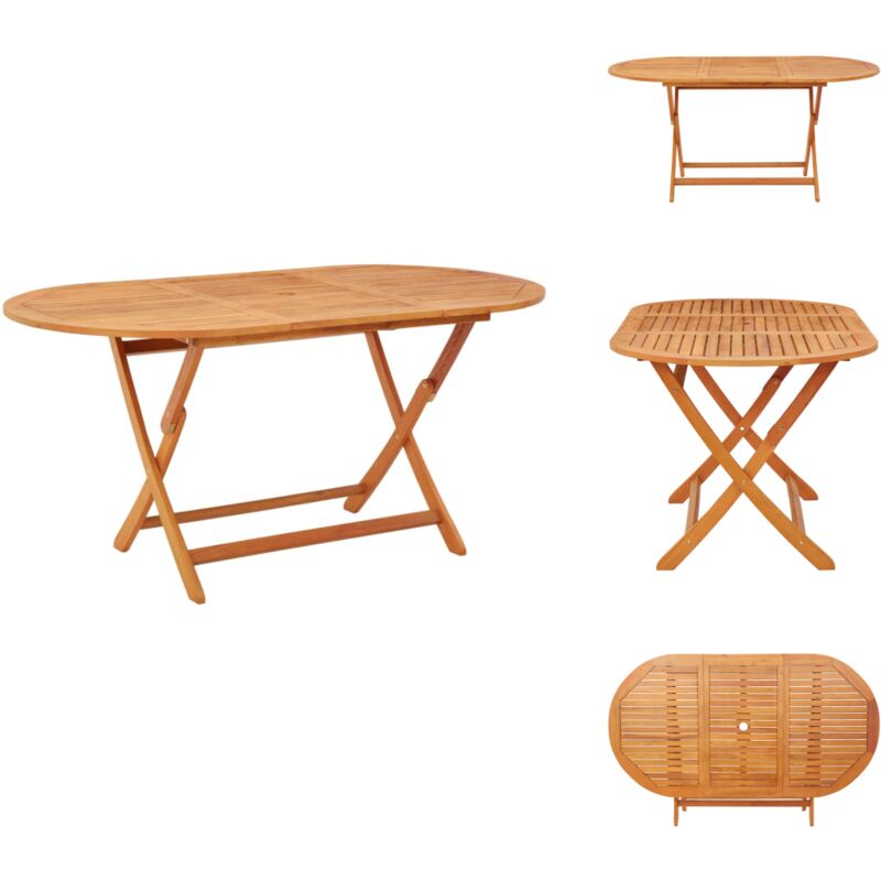 Vidaxl - Table pliable de jardin 160x85x75 cm Bois d'eucalyptus massif - Table De Jardin - Table Pliante - Mobilier De Jardin - Table En Bois