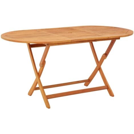 Table pliable de jardin 160x85x75 cm Bois d'eucalyptus massif vidaXL