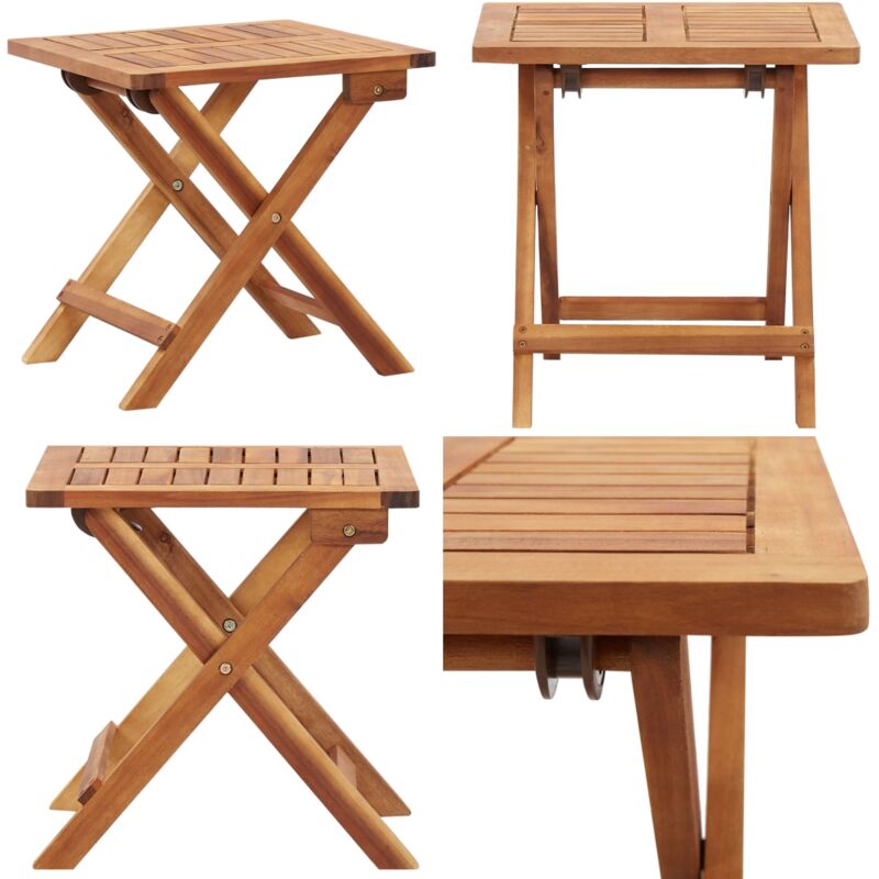 Table pliable de jardin 40x40x40 cm Bois d'acacia massif - Table Basse Jardin - Table Pliable - Acacia Massif - Mobilier De Jardin - Décoration