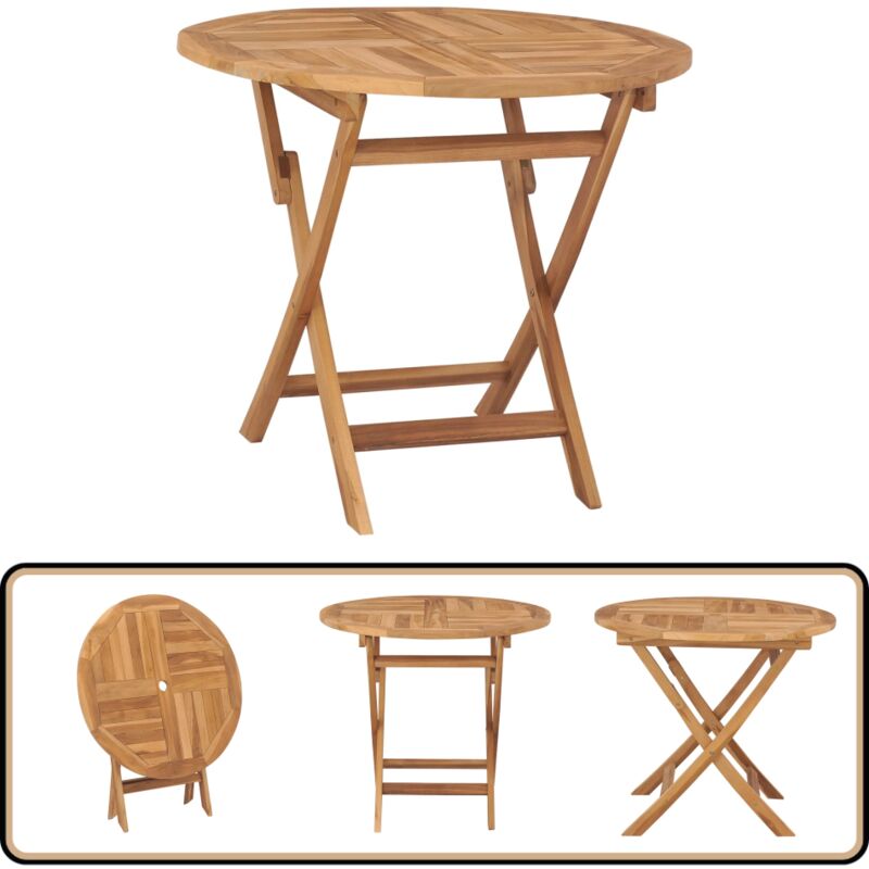 Vidaxl - Table pliable de jardin 85x76 cm Bois de teck solide - Table Pliante Jardin - Table De Jardin Teck - Mobilier De Jardin - Table Repas